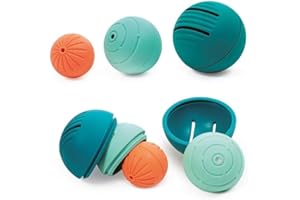 Ludi Ball-in -Ball - Pelotas de bebé Sensoriales - Silicona Suave - También para baño - Motricidad Fina y apilamiento - a Partir de 6 Meses