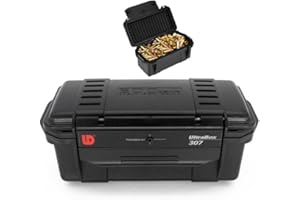 ACEXIER Scatola di immagazzinaggio tattico del proiettile Scatola di munizioni antiurto Contenitore sigillato da caccia all'aperto con tampone ammortizzante per la caccia (Black)