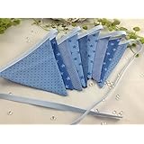 Wimpelkette/Girlande in rauchblau/jeansblau fürs Baby- oder Kinderzimmer