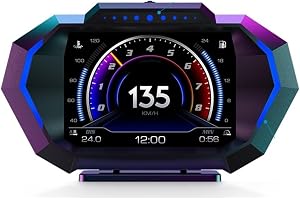 OBD + GPS HUD P24 Car Head Up Display on Board Computer Digital Speedometer Water Temp Fuel Consumption Slope Meter