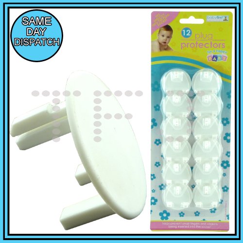 NEW PACK OF 12 x SAFETY SOCKET COVERS - WHITE COLOUR - EASY TO FIT - CHILD SAFETY MAINS SOCKET COVERS
