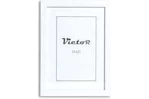 Victor Marcos de Fotos Klee Blanco 15x21 cm (A5) - Marco Moderno Sencillo Madera 15x20 - Marco Blanco 15x21
