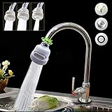 ● 3 Gear: diseño con un botón de regulación de salida de agua, puedes ajustar la cantidad de agua de acuerdo a tu demanda. Rotación de 360 grados, amplia gama de limpieza del fregadero, el agua puede cubrir fácilmente todo el fregadero.