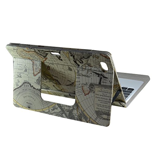 HP Elite x2 1012 G1 Hülle,Mama Mouth 2-in-1 Abnehmbare PU-lederne Case hülle mit Standfunktion für 12″ HP Elite x2 1012 G1 Windows 10 Tablet,Landkarte - 4