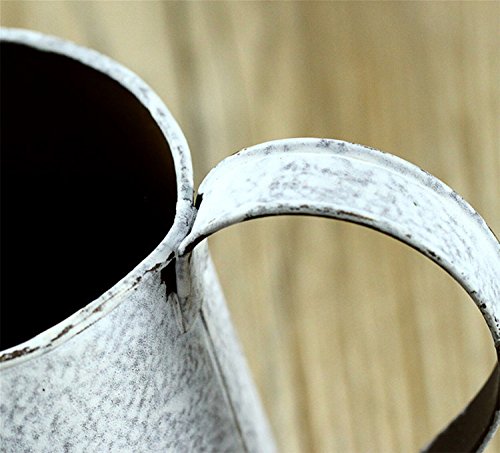 Französisch Stil Weiß Shabby Chic Mini-Metall-Pitcher Blumen-Vase mit Vintage Vogel Dekorative, Schmiedeeisen manuelle Pflanzen Vase mit Klassik - 4