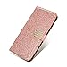 Produktbild SevenPanda Samsung S6 Flip Brieftasche Hülle, Luxus Bling Diamant Glitter Buckle PU Leder Buckle Magnetverschluss Folio Stand Ganzkörper Hülle für Samsung Galaxy S6 - Roségold