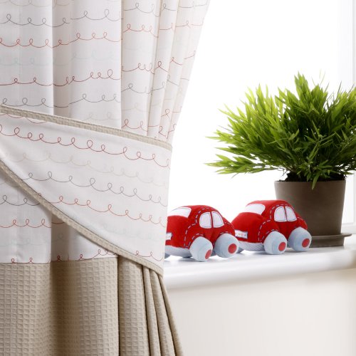 Bed-e-Byes 167 x 183cm Zippy Zebra Tab Top Curtains (Long)