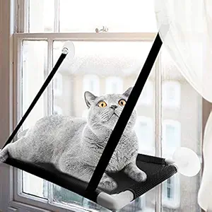 Cat Window Perch, Jumbo Cat Window Seat Bed Hammock Space Saving Design 360? Sunbath Holds Up to 20lbs for Any Cat Size