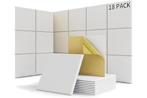 suzao 18 pezzo Pannello Fonoassorbente Autoadesivi Pannelli Insonorizzanti, Densità 213 kg/m³, NRC 0,90, 100% Fibra di Poliestere, Pannelli Acustici per Decorazione di Giochi, Uffici, Studi