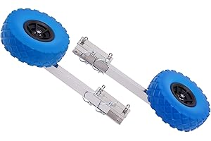KAZAFA Launching Wheels,Rod Length 15.75in, Removable Boat Transom Launching Dolly Wheel, Aluminum wheels for inflatable boats, kayaks, rubber boats,Transom Wheels Inflatable Boat Launching Wheel