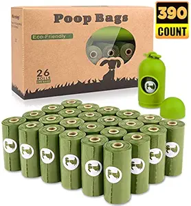 Dog Poop Bags Biodegradable 26 Rolls (390 Counts) Dispenser