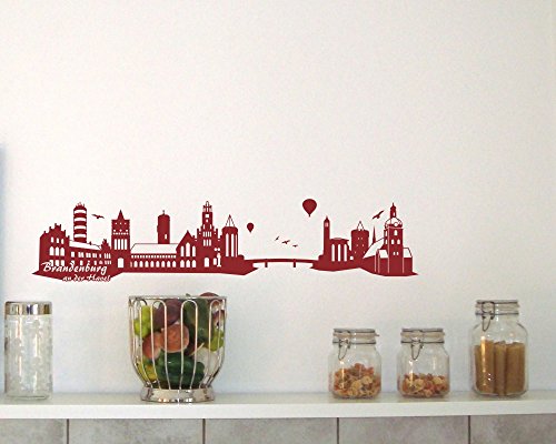Wandtattoo Brandenburg an der Havel Skyline in 6 Größen und 19 Farben (120x26cm schwarz) - 5