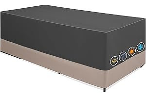 SHIELD OUTDOOR COVERS Gartenmöbel Abdeckung Winterfest 420D Oxford, Wasserdichte Schutzhülle Gartenmöbel Anti-UV Abdeckhaube für Gartentisch Terrassenmöbel Schwerlast, Regenschutz Staubfest 250x100x70cm