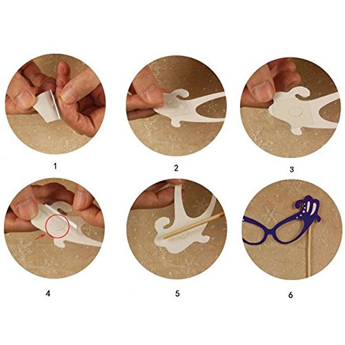 TOAOB Flamingo Hawaii Party Foto Fotorequisiten Fotoaccessoires für Sommer Strand Urlaub Geburtstag Hochzeit Party Kussmünder, Brillen Photo Booth Props Set Packung mit 21 Stück - 6