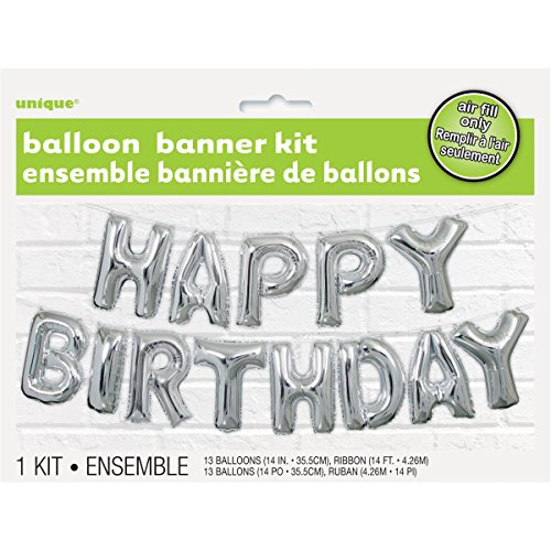 Ballon-Girlande HAPPY BIRTHDAY Silber 35cm - 2