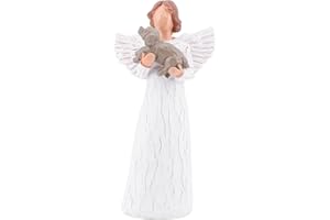 ACTLATI Angel Figurine of Friendship, Dog Memorials, Pet Loss Gifts, Passed Away Dog Gifts, Remembrance Gifts for Grieving Pet Owners, Hand Carved Praying Angel Sculpture