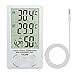 Produktbild GuDoQi Digitale LCD Innen/Außen Thermometer Hygrometer Uhr mit min/max Wert Sensorkabel
