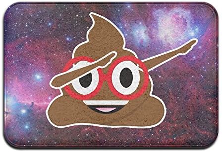 Soft Non-slip Funny Dabbing Poop Emoji With Red Glasses Bath Mat Coral Rug Door Mat Entrance Rug Floor Mats For Front Outside Doors Entry Carpet 40 X 60 Cm.