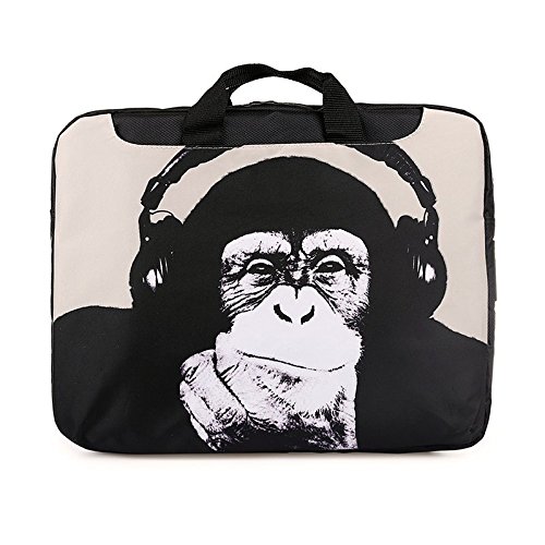 TaylorHe 15 / 15,6 Zoll Notebooktasche, Schultertasche für Notebook mit Muster , Laptoptasche mit Griff und Seitentaschen Laptop Bag Schimpanse, lustig - 2