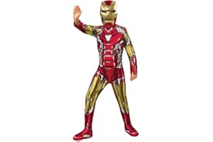 RUBIE'S Rubies Costume Iron Man Endgame Classic per ragazzi, Tuta stampata, copristivali e maschera, Oficiale Marvel per Carnevale, Halloween, Cumpleanni e Natale