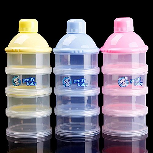 Vicky Store 1 Portable Baby Infant Feeding Milk Powder &Food Bottle Container 3 Cells Grid Box random colour
