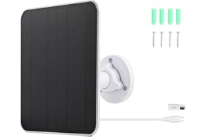 NBGRVB Ring Solar Panel, Solar Panel for Video Doorbell 2/3/4 and Battery Video Doorbell, Efficient Solar Panel Charger with Power Cable (White)