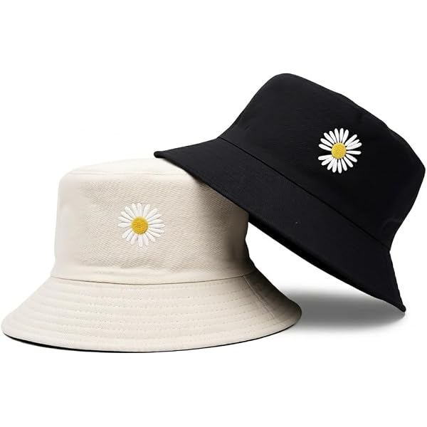JMP Fashion PEACEMINUSONE Daisy Flower Cotton Bucket Hat for Mens