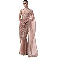ORHANS Women's Chiffon All Over Fix Diamond & Lace Work Saree With Art Silk Matching Unstitched Blouse Piece