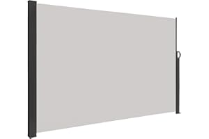 HENGMEI 200x300cm Seitenmarkise ausziehbar Sonnenschutz Sichtschutz Windschutz Verschiedene Größen für Terrasse Camping Garden (200 cm, Grau)