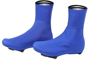SXFJF Copriscarpe da Bicicletta per Uomo Donna, MTB Road Silicone Copriscarpe con Lucchetto per Ciclismo Ultra Wear Senza Cerniera Impermeabile Antivento, per Bici da Strada,Blu,XL
