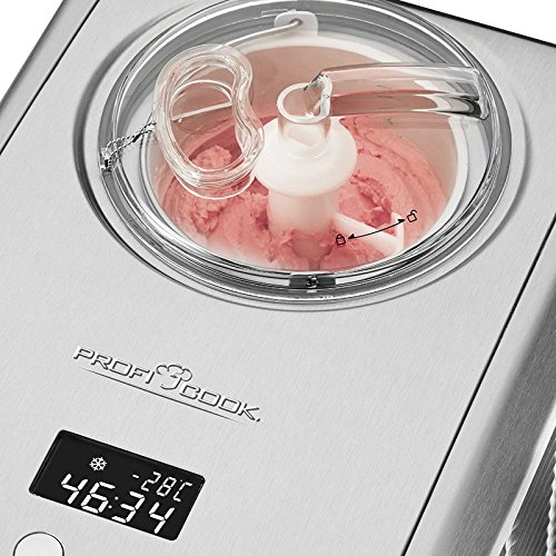 ProfiCook PC-ICM 1091 Eismaschine 3in1 für Speiseeis, Frozen Joghurt und Sorbet, Kompressor-Kühlung, LCD-Display, für bis zu 1,5 L Speiseeis, Edelstahl - 2