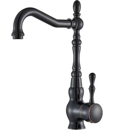 VOTON Ölgeriebene Bronze-Badezimmerarmatur Mit Pop-up-Ablauf – Einhandgriff, Für 1-Loch Oder 3-Loch Waschbecken, 5 Jahre Garantie