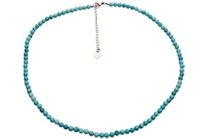 Gargantilla Hecha a Mano con Cuentas Para Mujeres y Niñas | Joyas de Collar de Cristal Curativo de Piedras Preciosas Naturales (azul turquesa)