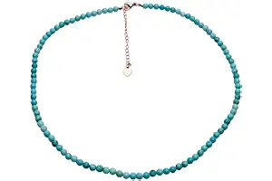 Gargantilla Hecha a Mano con Cuentas Para Mujeres y Niñas | Joyas de Collar de Cristal Curativo de Piedras Preciosas Naturales (azul turquesa)