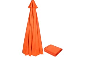 LEMCC Toldo redondo de repuesto para sombrilla de patio de 3 m con 6 varillas para exteriores, toldo de repuesto para sombrilla de exterior, solo toldo