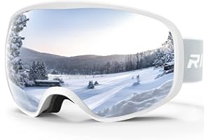RIOROO Kids Ski Goggles- Skiing Goggles Kids 3-14 Years Compatible with OTG Over Helmet for Boys Girls, Anti-fog 100% UV Protection, Anti-glare Ski Goggles, for Skiing Snowboarding other Winter Sports