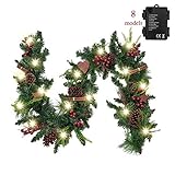 LED Weihnachtsgirlande Batteriebetrieben: Benötigt 3 x AA Batterien (nicht im Lieferumfang enthalten), energiesparend und verbrauchsarm, Dekorieren und hängen Sie überall mit batteriebetriebenen