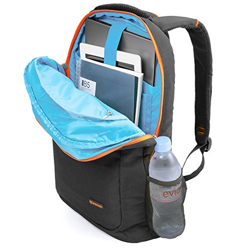 Evecase 15.6 Zoll Universal Laptop Rucksack mit Trolleybefestigung – Schwarz / Orange - 3