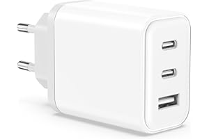 Chargeur USB C 65W, Rapide Prise Secteur pour iPhone 15 14 13 12 Plus Pro Max, Galaxy S23 S22, MacBook Pro/Air M1 M2, iPad, Pixel, 3 Ports Multi USBC Bloc Multiple Alimentation Adaptateur Anlikool