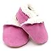 Soft suede baby girls slippers by Dotty Fish with Suede Soles. Pink 6-12 months