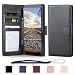 Produktbild Moto G6 Play Hülle,JGOO Premium Matt PU-Leder Brieftasche Fall [Faltbarer Stand] & [Kartenholster], Soft TPU Schutzhülle Cover für Motorola Moto G Play 6th Generation,Schwarz
