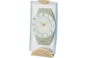 SEIKO CLOCKS Seiko Gold Tone Mantle Mantel Quartz Battery Clock with Full figure Arabic Dial QXG146G