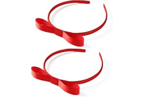 Kavoc 2Pcs Red Bow Headbands for Women Girls for World Book Day Halloween Christmas Cosplay Party Supplies