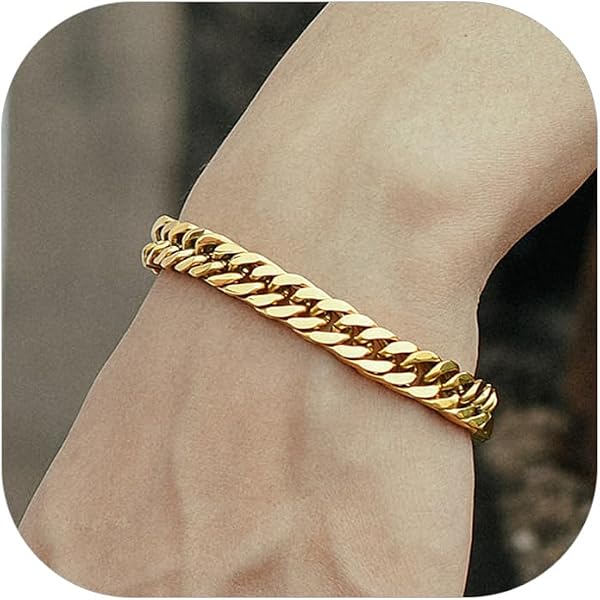 COOLSTEELANDBEYOND Edelstahl Halskette – Miami Cuban Link Style In Silber & Blau