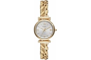 FOSSIL Carlie Watch für Damen, Goldfarbenes Quarz-Dreizeigerwerk mit Edelstahlarmband