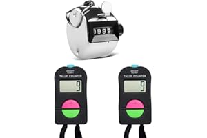 AFUNTA 2 pezzi manuale elettronico per aggiungere o sottraire contatore e 1 pz meccanico manuale clicker, per golf, corsa, nuoto, baseball, campi da baseball