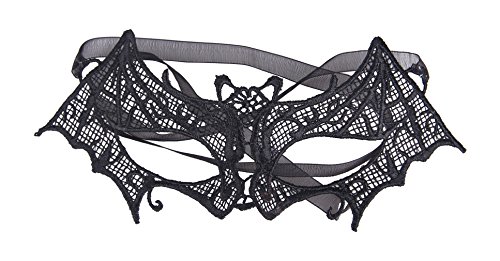 Lukis Lace Maske Maskerade Geheimnisvolle venezianische Augen-Maske Lolita Club für Halloween Party Fasching (Fledermaus) - 2
