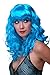 Produktbild Wig me up Faschingsperücke Perücke Karneval Locken Lang Pony Vamp Diva Blau LM-142-PC40