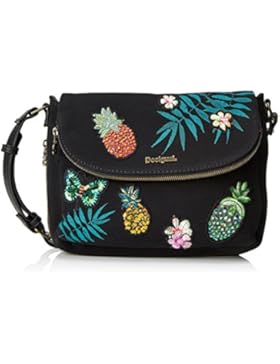 Desigual Damen Bols_pinday Breda Maxi Umhängetasche, Schwarz (Negro), 7x21x28 cm