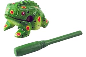KIDYPOOL Frog Guiro - Blocco di legno da 10,2 cm, strumento musicale a percussione in legno naturale, dimensioni perfette (verde)